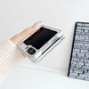 For Samsung Galaxy Z Flip6 5G Mirror Polka Dot PC Folding Phone Case(Black)