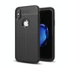 For iPhone X / XS Litchi Texture TPU Protective Back Cover Case (Black)