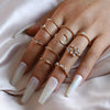 10pcs/set Moon Star Leaves Heart Rhinestone Knuckle Ring(SKU5900)