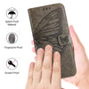 For Samsung Galaxy A06 4G / 5G Embossed Butterfly Leather Phone Case(Grey)