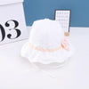 C0552 Bowknot Dot Baby Pot Hat Cotton Hat Fisherman Hat, Size: Around 48cm(White)