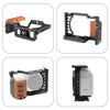 For Sony ZV-E1 PULUZ Wood Handle Metal Camera Cage Stabilizer Rig