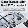 USAMS SJ737 240W 6 in 1 Aluminum Alloy Fast Data Charging Cable, Length: 1.2m(Gun Color)