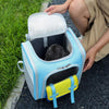 Foldable Cat Backpack Grey - Breathable Carrier Bag for Cats up to 7.5kg