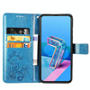 For Asus Zenfone 7 / 7 Pro  Four-leaf Clasp Embossed Buckle Mobile Phone Protection Leather Case with Lanyard & Card Slot & Wallet & Bracket Function(Blue)