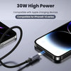 USAMS US-SJ662 Type-C To 8 Pin 30W Fast Charge Data Cable, Length: 1.2m(Black)
