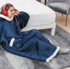 Lazy Blanket Lambswool TV Blanket Wearable Blanket, Size: Length 150CM(Peacock Blue)