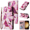 For Samsung Galaxy S25+ 5G Marble Bronzing Stitching Leather Phone Case(Purple)