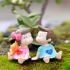 Lovers Bow Garden Dollhouse Decoration Moss Micro Landscape PVC Ornaments