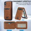 For iPhone XS Max LC.IMEEKE L3 Series Detachable RFID Card Bag Magsafe Phone Case(Brown)