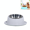 Non-Slip Stainless Steel Cat & Dog Bowl - Grey