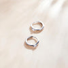 S925 Sterling Silver Silver Fashion Zircon Ear Buckle Women Earrings(White Silver)