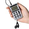 HRD-103 FM + AM Two Band Portable Radio with Lanyard & Headset(Silver)