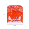 Christmas Cartoon Forest Snowflake Chairs Cover Decorative Supplies(Red)