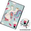 For Samsung Galaxy Tab A8 2021 Painted Leather Tablet Case with 3-Fold Holder(Unicorn)