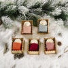 Christmas Celebration Supplies Wooden Box Small Doll Pendant Children Gift Small Doll Pendant Tree Pendant(Red Wine)