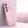 For vivo V40 Lite 5G XINLI Straight 6D Plating Gold Edge TPU Phone Case(Cherry Purple)