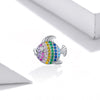 S925 Sterling Silver Colorful Fish Beads DIY Bracelet Necklace Accessories