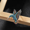 Inlaid Bee Bird Brooch Personality Clothing Pins Scarf Buckle(Blue Diamond)