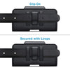 NUOKU 5.5-6.7 Inch Dual Phone Belt Clip Carrying Pouch Litchi Texture Leather Phone Case(Black)