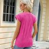 Ladies Summer Round Neck Loose Short Sleeve T-Shirt, Size: XL(Rose Pink)