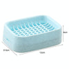 Bathroom Drainage Dual Layer Soap Box Plastic Put Soap Holder(Blue Green)