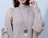 Autumn and Winter Fashion Simple Female Necklaces Gun-black Color Bent Ears Style Easy-matching Sweater Necklace