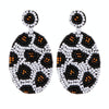 1 Pair Handmade Beaded Rice Bead Earrings Female Retro Earrings(White E68690)