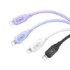 USAMS US-SJ618 2.4A USB to 8 Pin Silicone Data Cable, Length: 1m(White)