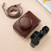 For FUJIFILM X100VI Full Body Leather Camera Case Bag with Strap(Coffee)