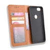 For Alcatel 1V (2019) with Fingerprint Hole Magnetic Buckle Retro Crazy Horse Texture Horizontal Flip Leather Case with Holder & Card Slots & Photo Frame(Brown)