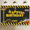 1.5m x 1m  Construction Vehicle Series Happy Birthday Photography Background Cloth(Mdn08682)