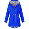 Women Waterproof Rain Jacket Hooded Raincoat, Size:XXL(Blue)