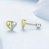 S925 Sterling Silver Heart Earrings Platinum-plated Earrings(BSE1089)