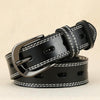 ZK--049 Double-stitched Hollow Pin Buckle Belt, Length: 115cm(Black)