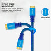 USB 3.0 Male To Micro USB 3.0 Male Braided Cable, Length:0.3m(Blue)