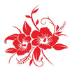 D-798 Flowers Bloom Pattern Car Modified Decorative Sticker(Red)