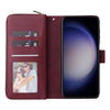 For Samsung Galaxy S25 5G 9-Card Slots Zipper Wallet Bag Leather Phone Case(Wine Red)