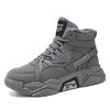 QC-YY2001 Winter Hiking High-top Sports Fleece Men Shoes Outdoor Work Shoes, Size: 39(Grey)