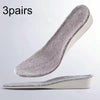3pairs Winter Velvet Insoles Warm Inner Height Increase Insoles 2.5cm Gray(36)