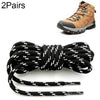2 Pairs Round High Density Weaving Shoe Laces Outdoor Hiking Slip Rope Sneakers Boot Shoelace, Length:120cm(Black-White)