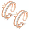 2 PCS J330 Crown Double Layer Open Adjustable Ladies Ring(Rose Gold)