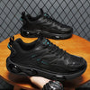 Men Air Cushion Sneakers Low Top Lace Running Shoes Mesh Breathable Sports Shoes, Size: 43(Black Blue)
