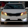 2 PCS  3W 180LM 6500K 597-577nm White + Yellow Wired LED Tube Daytime Running Light DRL Steering Lamp, DC12V, Lamp Length:30cm