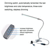 USB Clip Lamp Student Eye Protection LED Dimmable Desk Light(Silver)