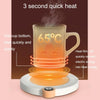 220V Home Thermostatic Coaster Timing Digital Display Warm Coaster, US Plug(White)