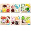 Children Wooden Cutting Fruits and Vegetables Educational Toys Kitchen Pretend Game Cooking Educational Toys(Pea)