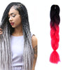 Fashion Color Gradient Individual Braid Wigs Chemical Fiber Big Braids, Length: 60cm(03Black+Peach Red)