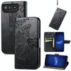 For Asus ROG Phone 6 Butterfly Love Flower Embossed Flip Leather Phone Case(Black)