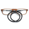 Portable Magnetic Hanging Neck Retractable Reading Glasses +150(Brown Frame Black Legs)